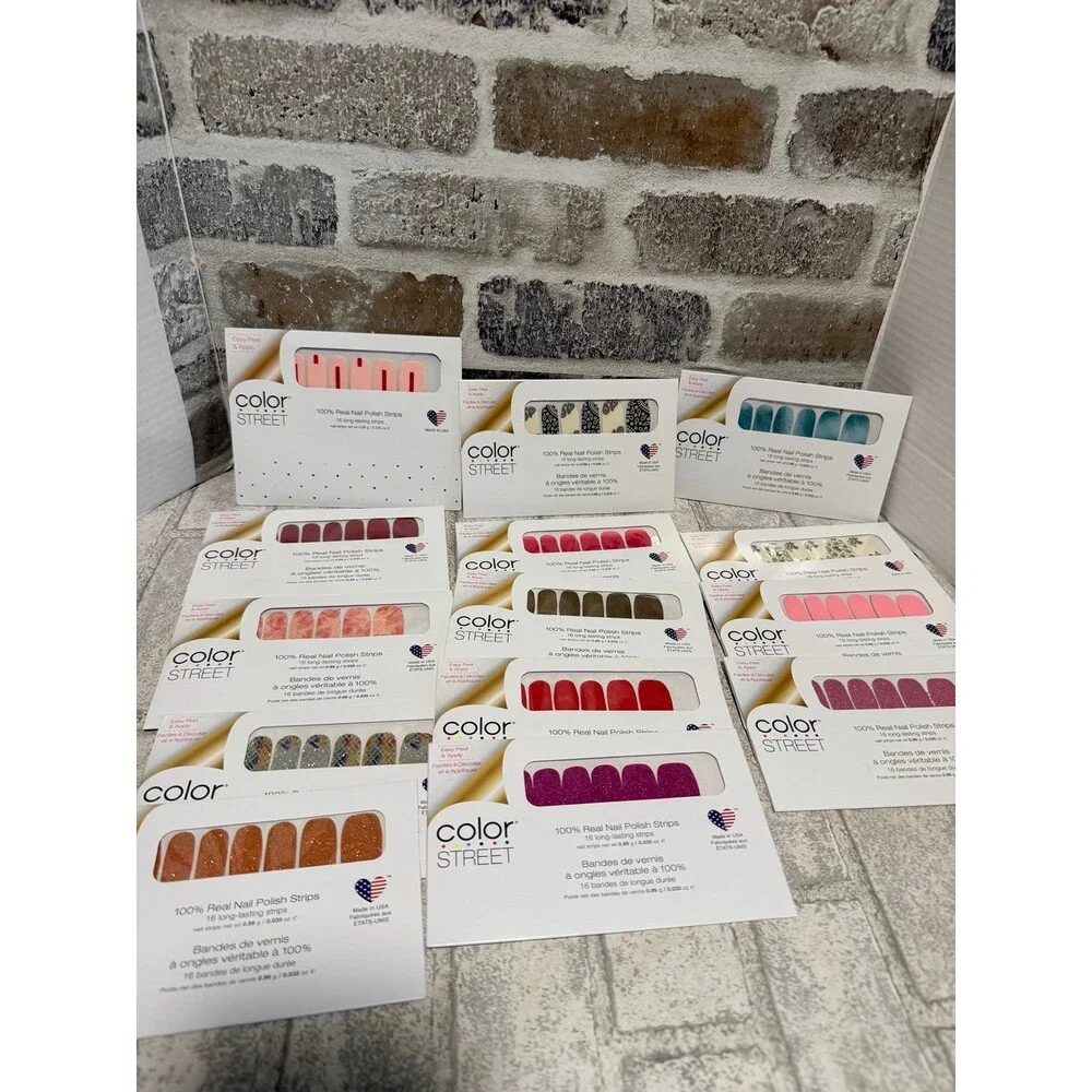 Lot of 14 Color Street 100% Real Nail Polish Strips - Multiple Designs